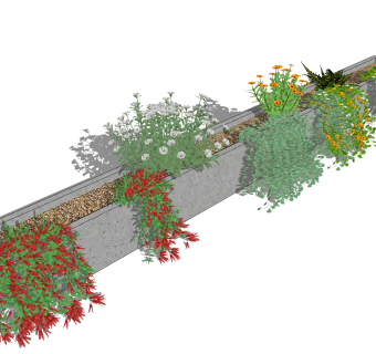 现代风格盆栽sketchup模型下载
