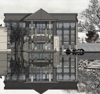 中式别墅su模型下载、中式别墅草图大师模型下载