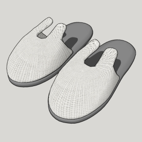 现代拖鞋SU模型下载，鞋子草图大师模型