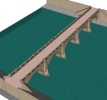 拱桥草图大师模型下载，sketchup拱桥模型分享