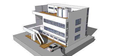 柯布西耶加歇别墅草图大师模型下载、加歇别墅su模型下载