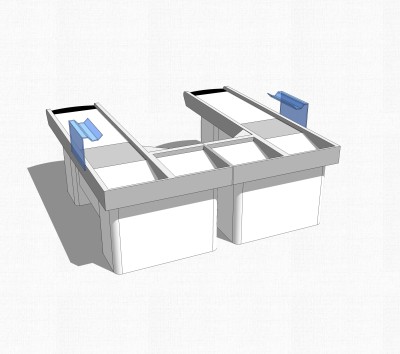 现代收银台草图大师模型，收银台su模型下载