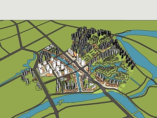 现代城市<em>规划</em>设计SU模型下载，城市<em>规划</em>草图大师模型