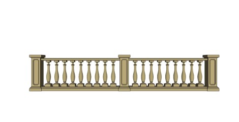 欧式石料阳台栏杆su模型下载、石料阳台栏杆草图大师模型下载