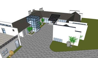 现代简约建筑会所模型，sketchup模型免费下载