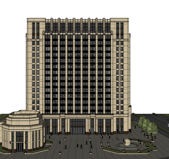 高级酒店草图大师模型下载、高级酒店su模型下载