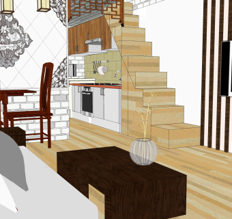 中式风格家装草图大师模型，家装SU模型下载