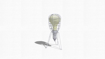 现代铁质台灯草图大师模型，台灯sketchup模型下载·