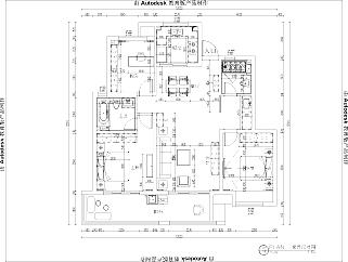 北欧三室两厅110㎡朗未来街区素木施工图CAD图纸分享