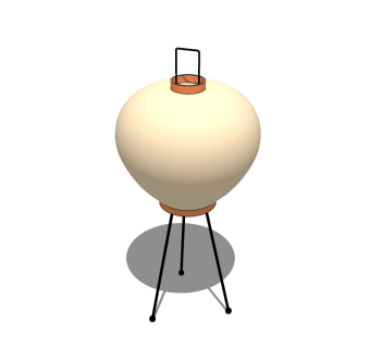 日式落地灯草图大师模型，落地灯skb模型分享