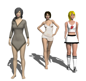 现代美女人物sketchup模型，人物草图大师模型下载