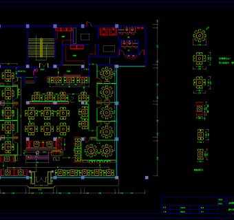 现代中式鸭肠火锅店cad图纸，火锅店cad施工图下载