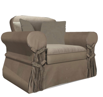 欧式布艺单人沙发sketchup模型，软体沙发skb文件下载