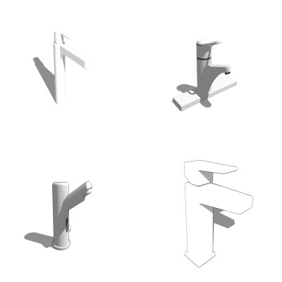 现代水龙头sketchup模型，卫浴小件草图大师模型下载