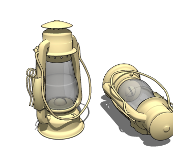 古灯油灯skp文件下载，煤油灯草图大师模型下载