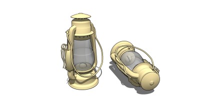 古灯油灯skp文件下载，煤油灯草图大师模型下载