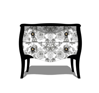 欧式边柜草图大师模型，边柜SKP模型