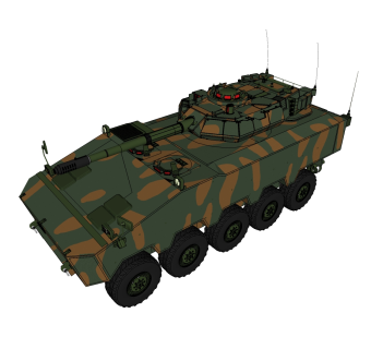 意大利依维柯瓜拉尼装甲车草图大师模型，装甲车SU模型下载
