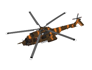 现代<em>军事</em>直升机草图大师模型，直升机su模型下载