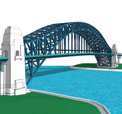 铁拉大桥草图大师模型下载，sketchup大桥su模型分享