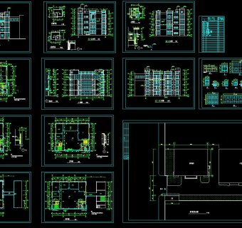 某厂区四层办公楼建筑设计方案图CAD图纸下载