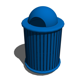 现代金属垃圾桶草图大师模型，垃圾桶SU模型下载