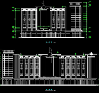  四层百货商场CAD建筑设计图， 百货商场CAD施工图下载