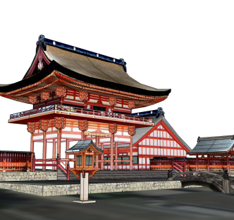 日式古建筑草图大师模型下载、日式古建筑su模型下载