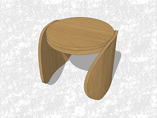 现代实木凳子su模型，凳子草图大师模型下载