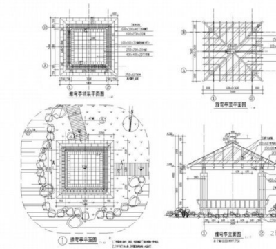 园林景<a href=https://www.yitu.cn/su/7053.html target=_blank class=infotextkey>亭</a>施工详图