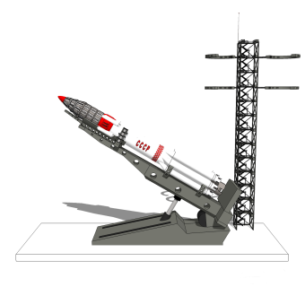 现代火箭su模型，火箭草图大师模型下载