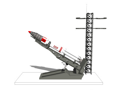 现代火箭su模型，火箭草图大师模型下载
