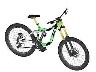 <em>山地</em>自行车sketchup模型，自行车skp模型下载