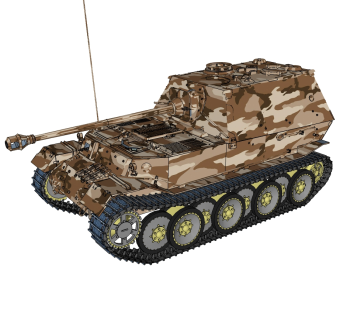 德国Elefant象式坦克草图大师模型，坦克SU模型下载