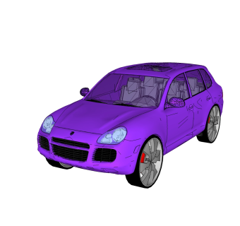 现代汽车免费su模型，汽车sketchup模型下载