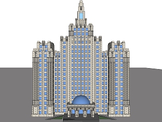 新古典酒店免费su模型下载、古典酒店草图大师模型下载
