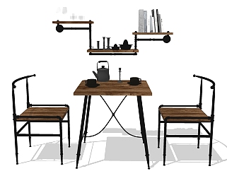  现代休闲桌椅草图大师模型，休闲桌椅sketchup模型下载