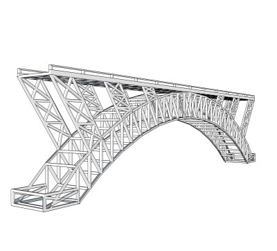 现代桥梁草图大师模型下载，sketchup桥梁su模型分享