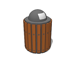 现代垃圾桶su模型下载、垃圾桶草图大师模型下载