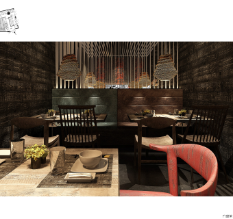 复古拉面店CAD施工图，拉面店CAD建筑图纸下载