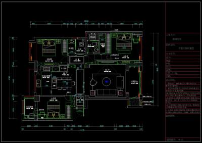 御海阳光家装设计施工图平面布置图立面图，CAD建筑图纸免费下载