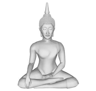 现代佛像雕塑草图大师模型，雕塑sketchup模型下载