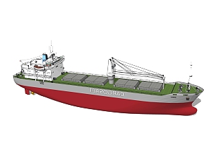 现代大型<em>货轮</em>skp模型模型，货船su模型下载
