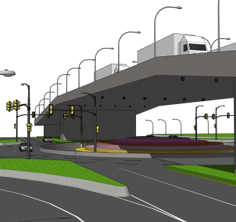 城市立交桥草图大师模型下载，sketchup桥su模型分享