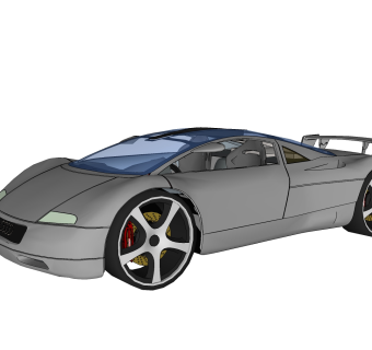 现代跑车免费su模型，现代跑车sketchup模型，跑车su素材下载