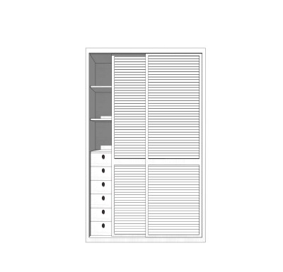 现代简约衣柜草图大师模型，储物柜SKP模型下载