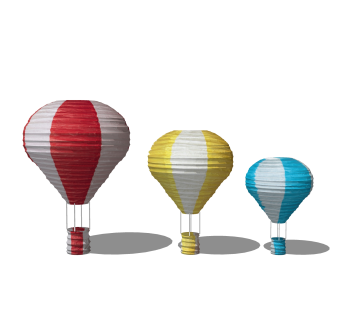 现代热气球草图大师模型，热气球SKP模型下载