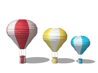 现代热<em>气球</em>草图大师模型，热<em>气球</em>SKP模型下载