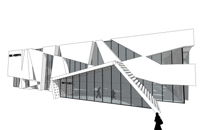 现代售楼处建筑方案草图大师模型，售楼部建筑sketchup模型免费下载