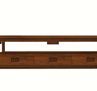 新中式电视柜草图大师模型，电视柜sketchup模型下载